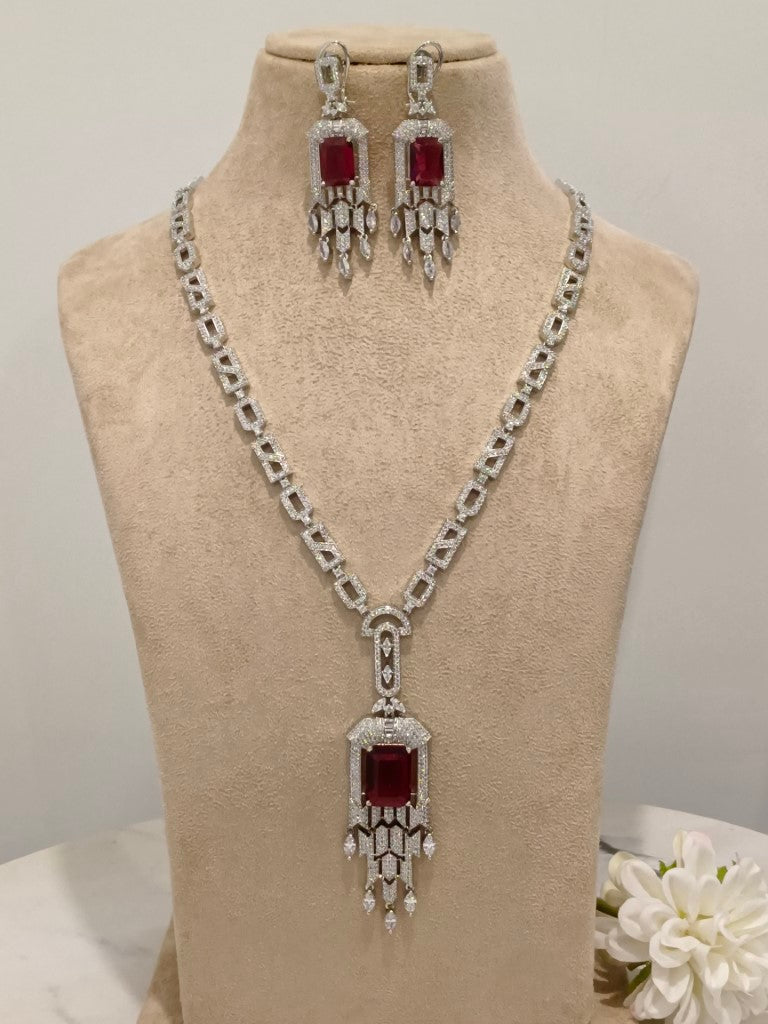 RED ARPANI ZIRCONIA JEWELLERY SET