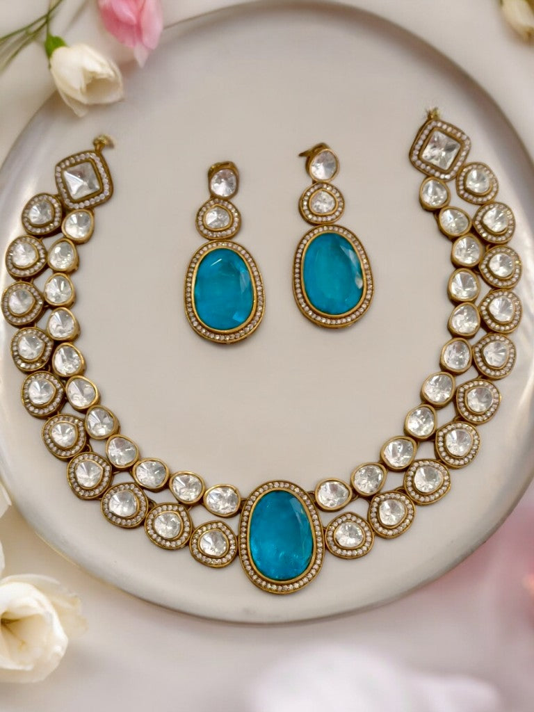 SKY BLUE ARCHISHA ZIRCONIA JEWELLERY SET