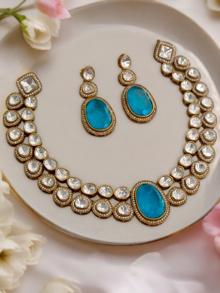 SKY BLUE ARCHISHA ZIRCONIA JEWELLERY SET