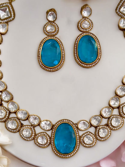 SKY BLUE ARCHISHA ZIRCONIA JEWELLERY SET