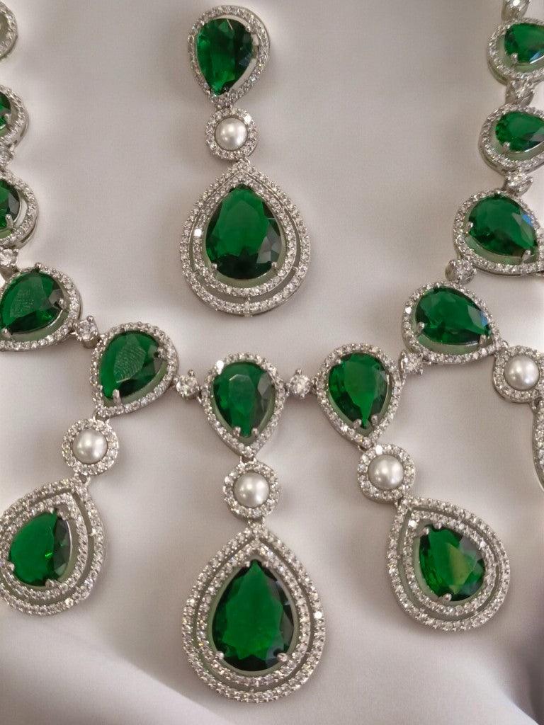 GREEN VANYA ZIRCONIA JEWELLERY SET