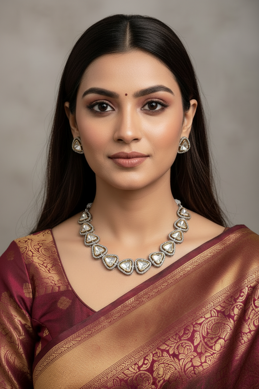 DUAL TONE RISHITA ZIRCONIA JEWELLERY SET