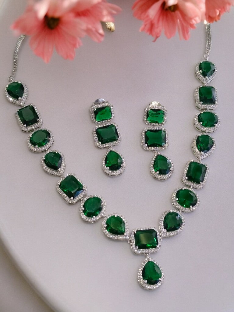 GREEN LAFIZA ZIRCONIA JEWELLERY SET