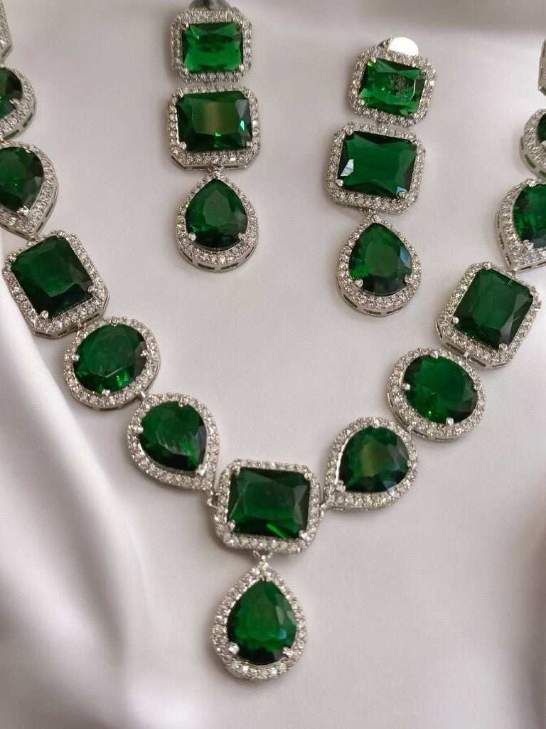 GREEN LAFIZA ZIRCONIA JEWELLERY SET