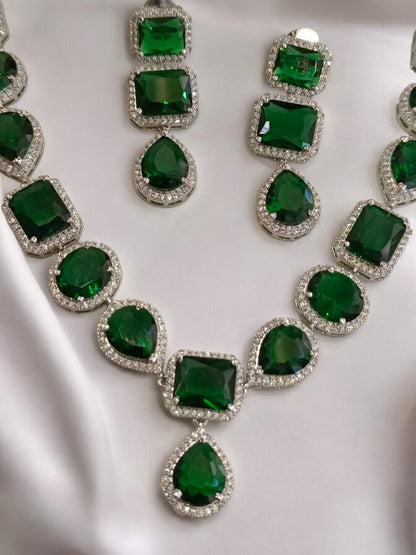 GREEN LAFIZA ZIRCONIA JEWELLERY SET