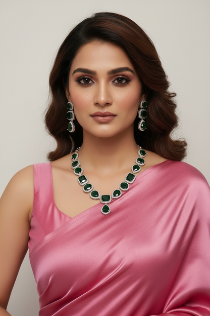 GREEN LAFIZA ZIRCONIA JEWELLERY SET