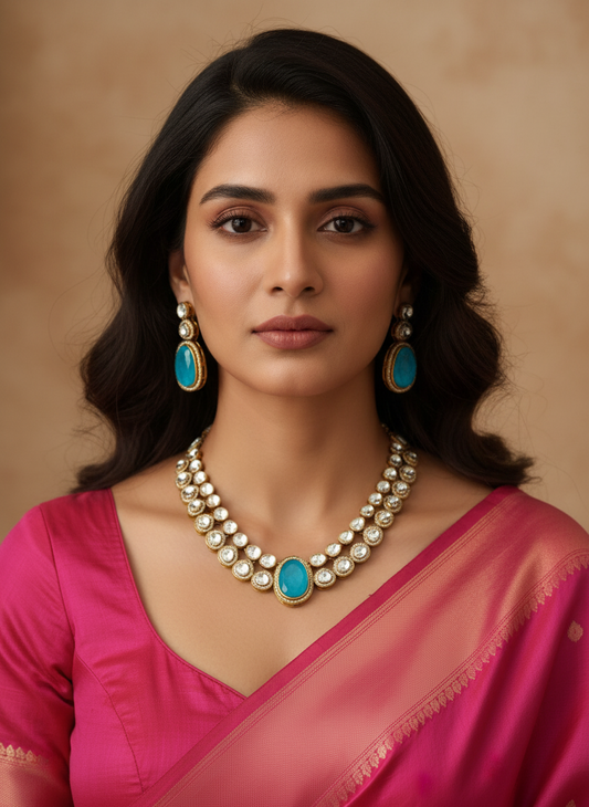 SKY BLUE ARCHISHA ZIRCONIA JEWELLERY SET