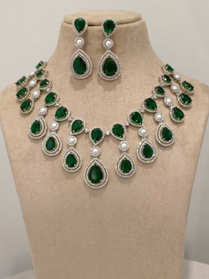 GREEN VANYA ZIRCONIA JEWELLERY SET