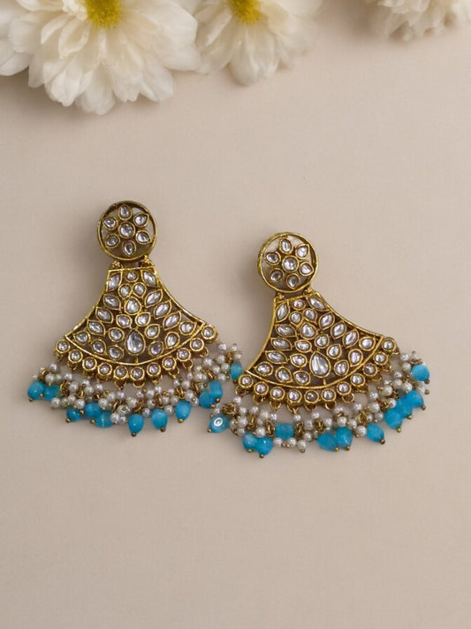 BLUE ALICE KUNDAN EARRINGS