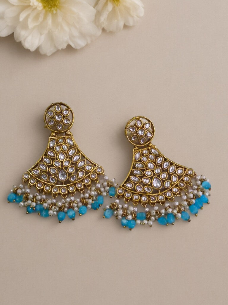BLUE ALICE KUNDAN EARRINGS