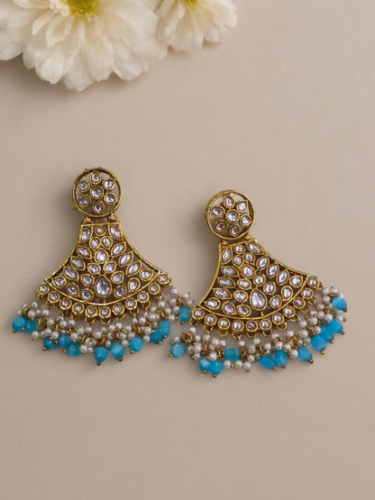 BLUE ALICE KUNDAN EARRINGS
