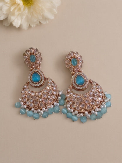 BLUE JEMISH KUNDAN EARRINGS
