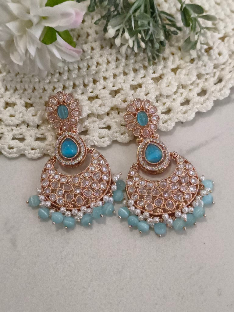 BLUE JEMISH KUNDAN EARRINGS