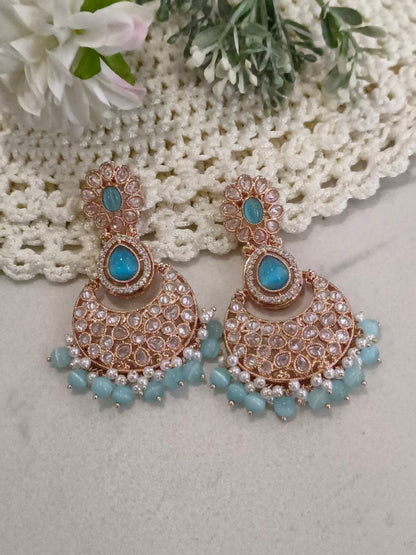 BLUE JEMISH KUNDAN EARRINGS