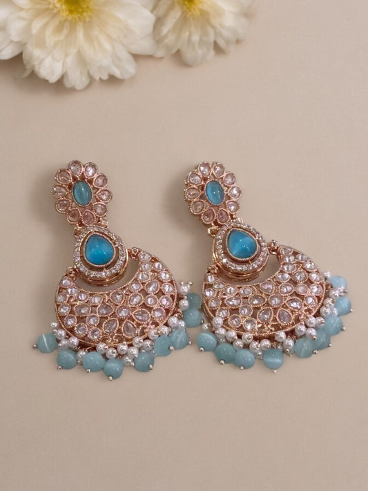 BLUE JEMISH KUNDAN EARRINGS