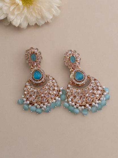 BLUE JEMISH KUNDAN EARRINGS
