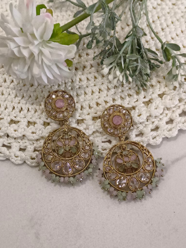 MULTI COLOR JIVIKA KUNDAN EARRINGS