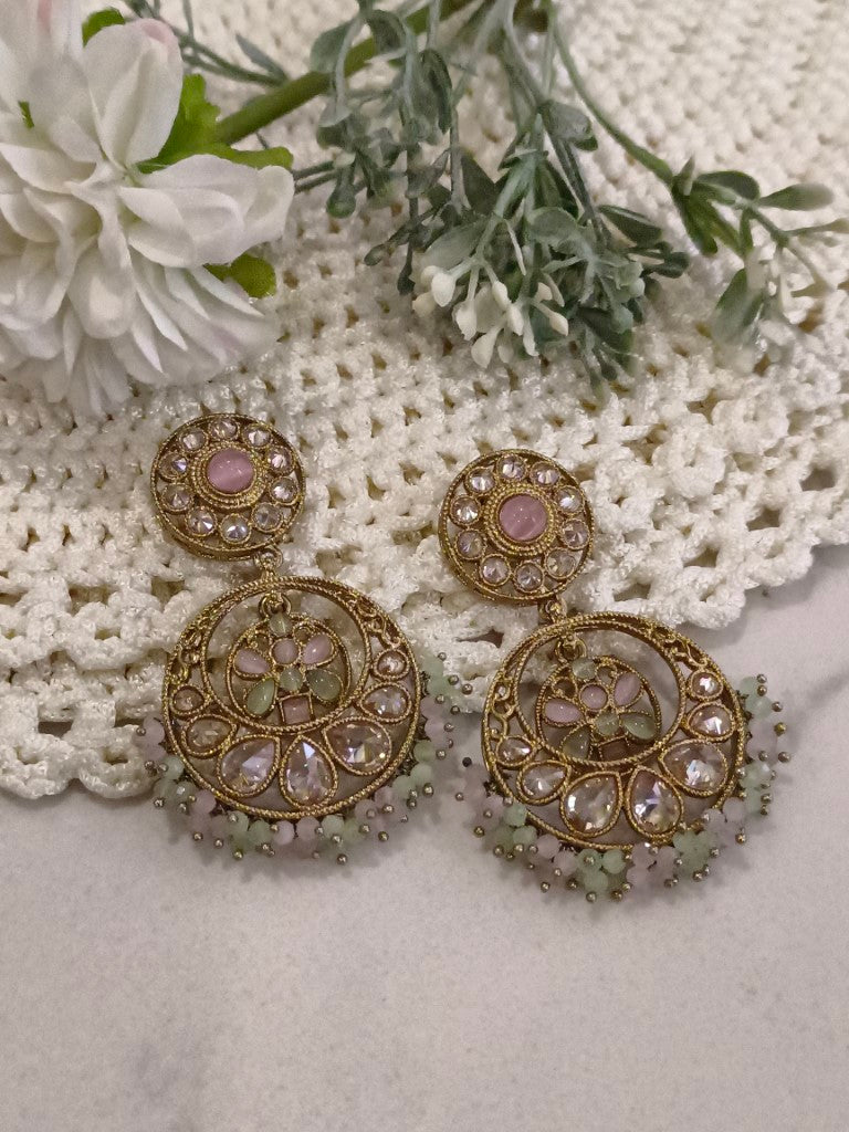 MULTI COLOR JIVIKA KUNDAN EARRINGS