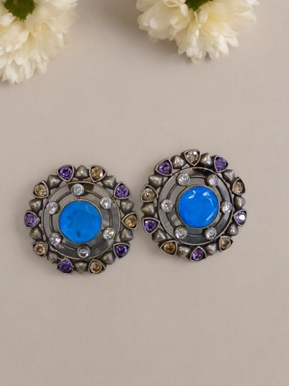 BLUE AMIRA KUNDAN EARRINGS
