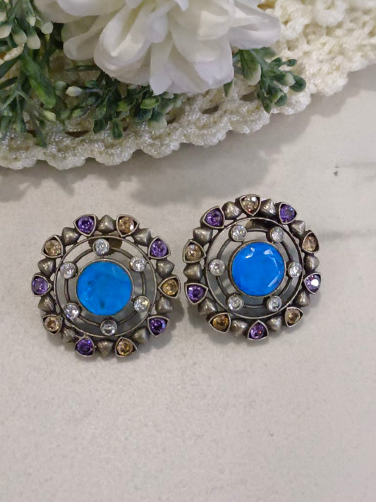 BLUE AMIRA KUNDAN EARRINGS