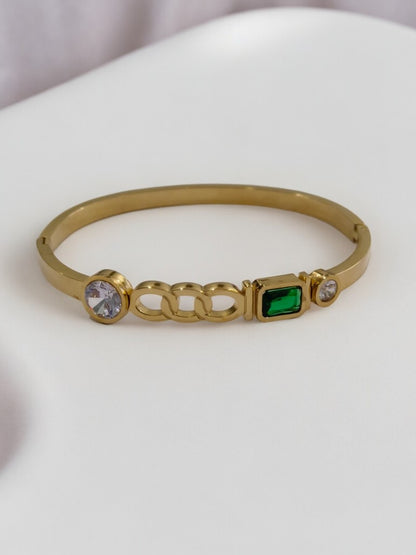 GREEN RECTANGLE JOANNE BRACELET