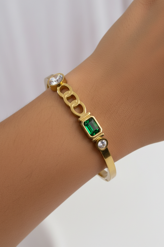GREEN RECTANGLE JOANNE BRACELET