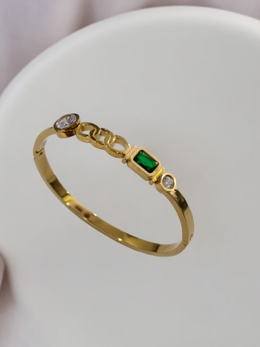 GREEN RECTANGLE JOANNE BRACELET