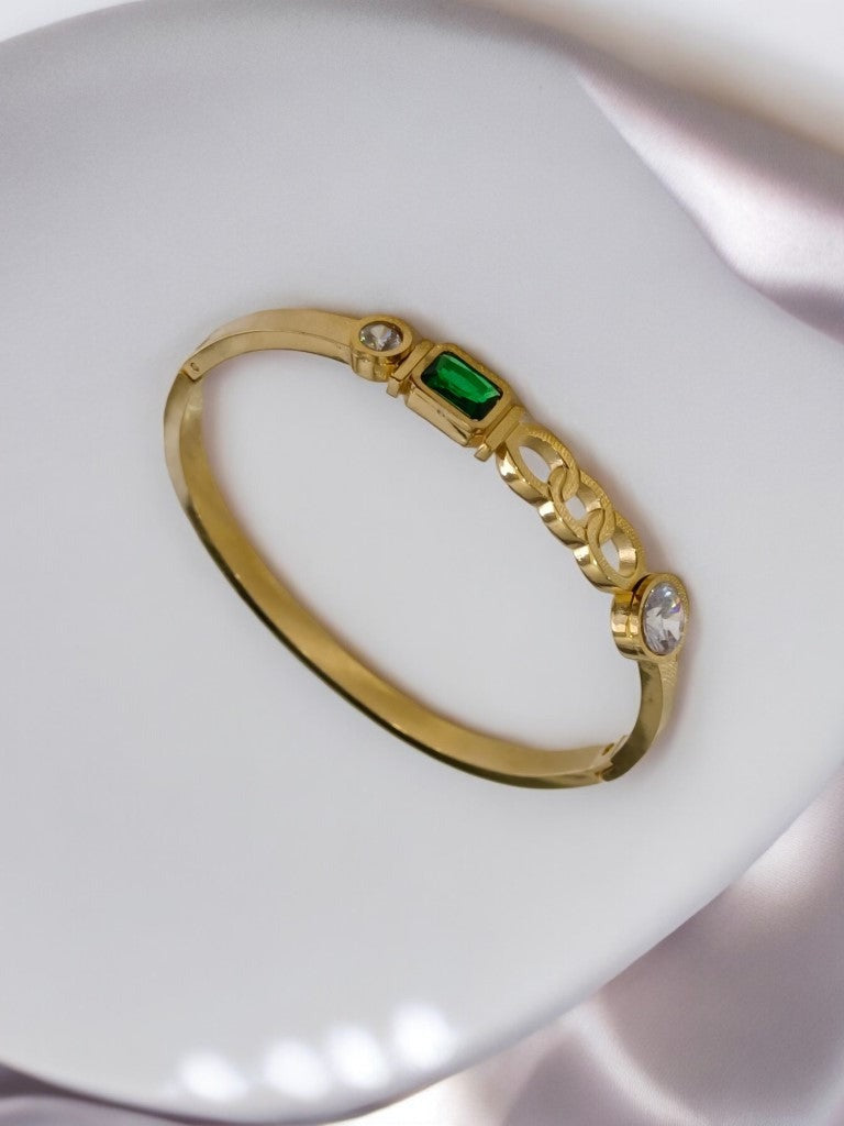 GREEN RECTANGLE JOANNE BRACELET