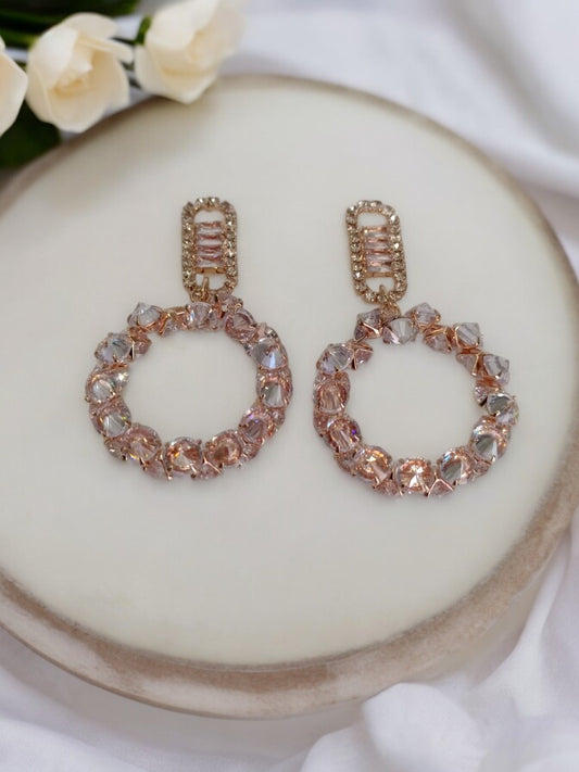 ROSE GOLD WESLEY DIAMOND EARRINGS
