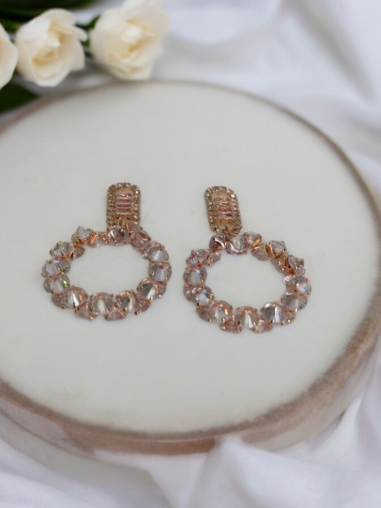 ROSE GOLD WESLEY DIAMOND EARRINGS