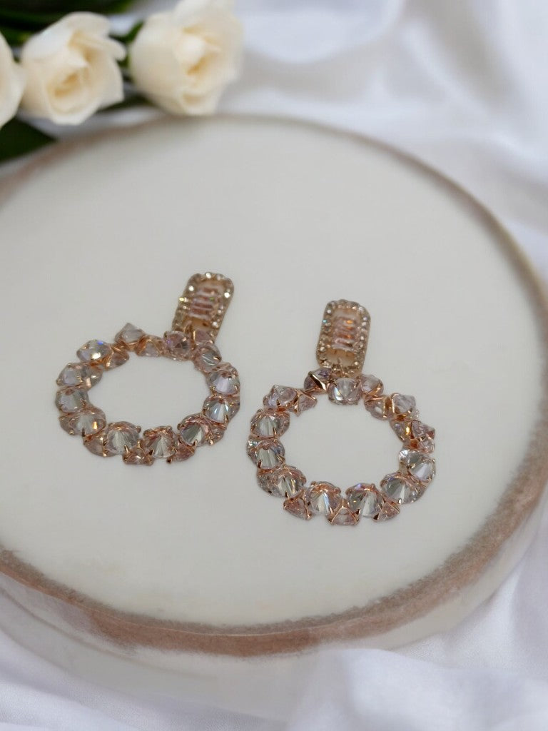 ROSE GOLD WESLEY DIAMOND EARRINGS