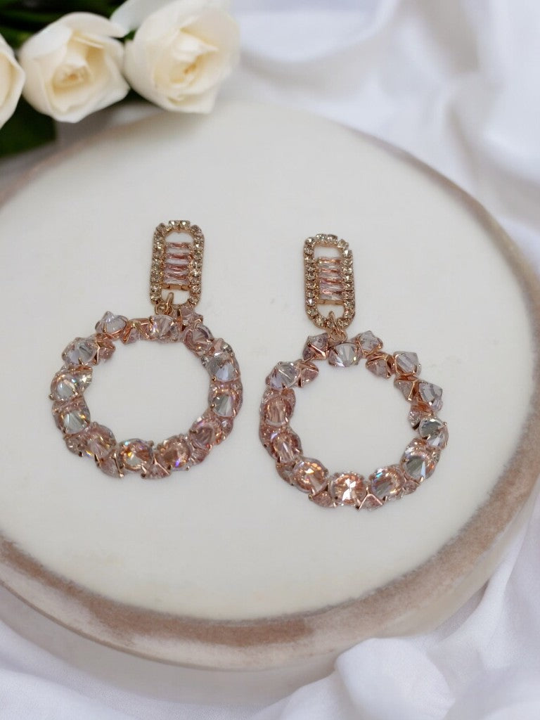 ROSE GOLD WESLEY DIAMOND EARRINGS