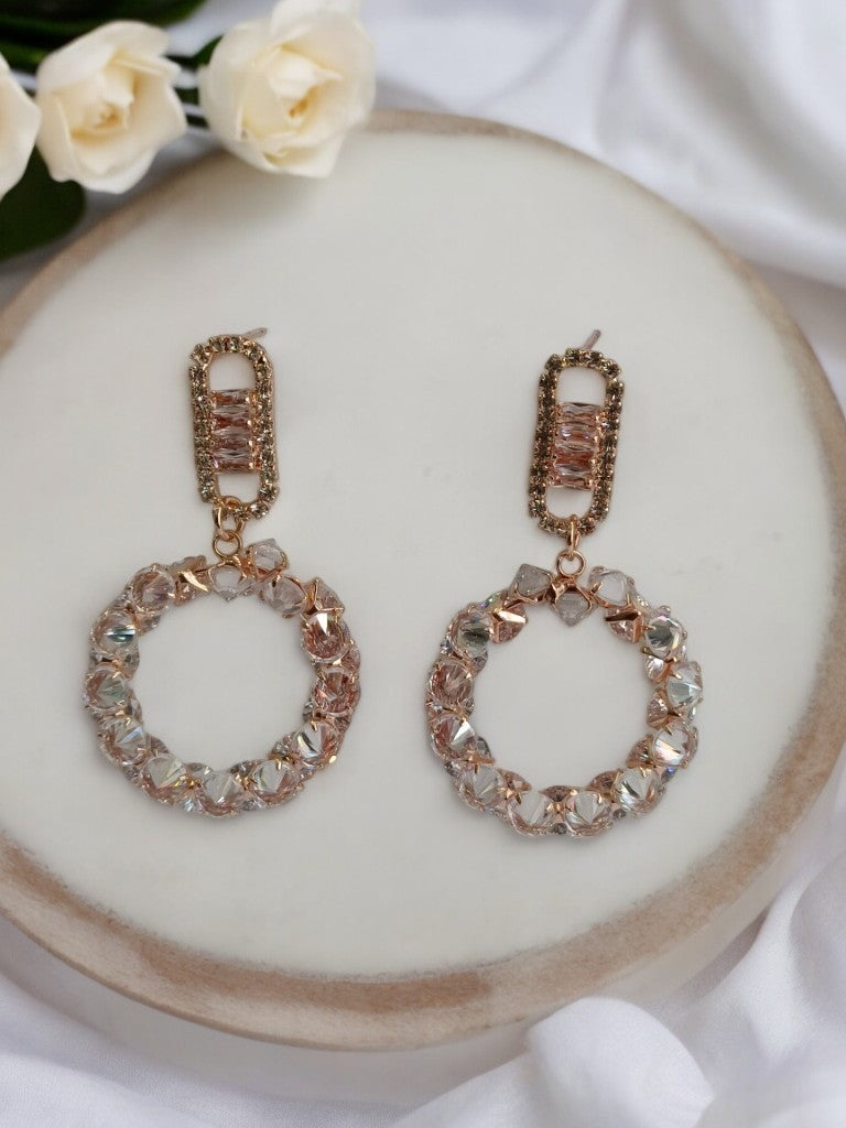 ROSE GOLD WESLEY DIAMOND EARRINGS