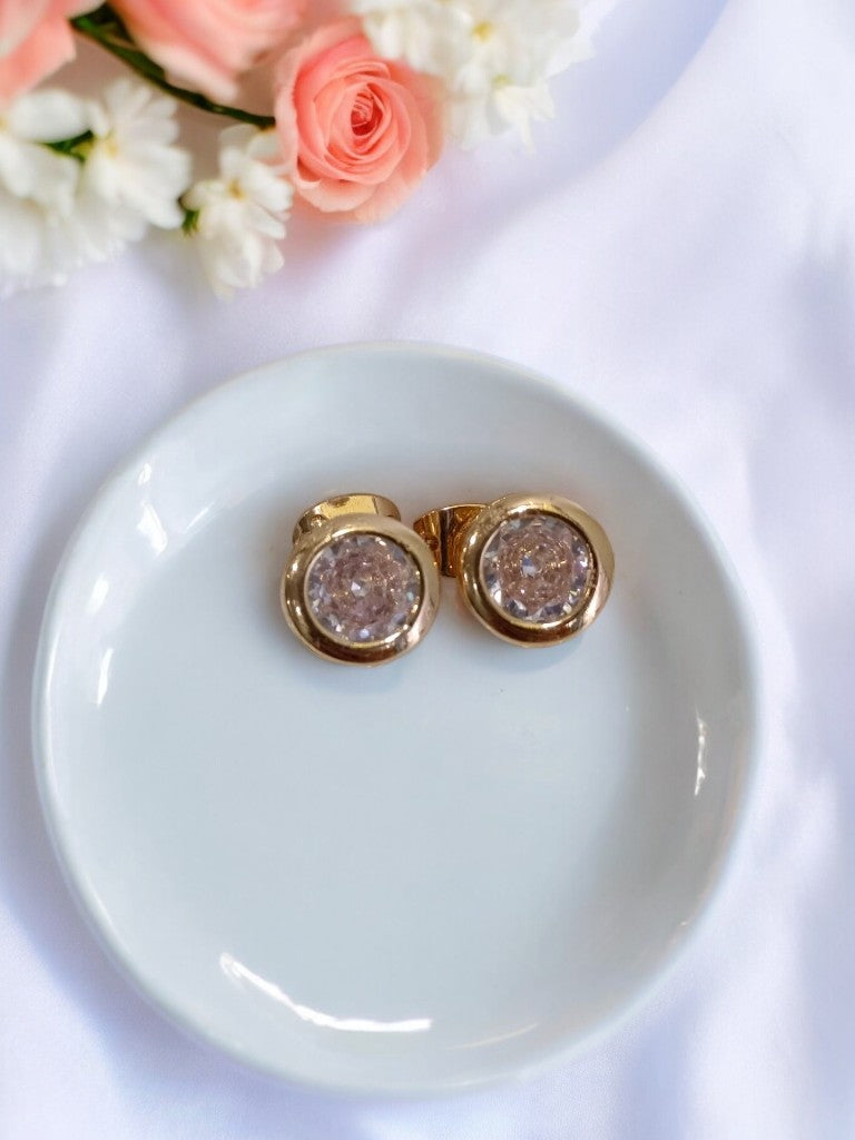 GOLD DIAMOND PIPER EARRINGS