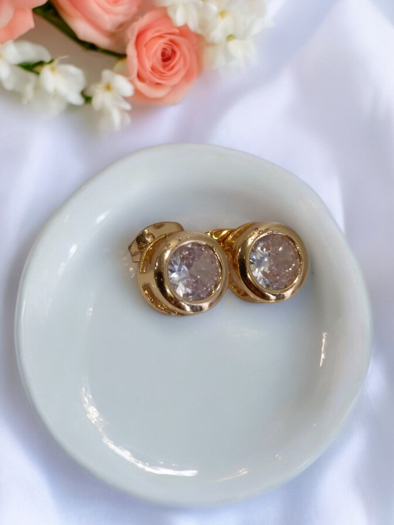 GOLD DIAMOND PIPER EARRINGS