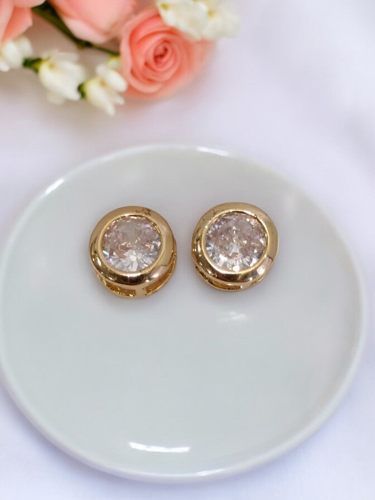 GOLD DIAMOND PIPER EARRINGS