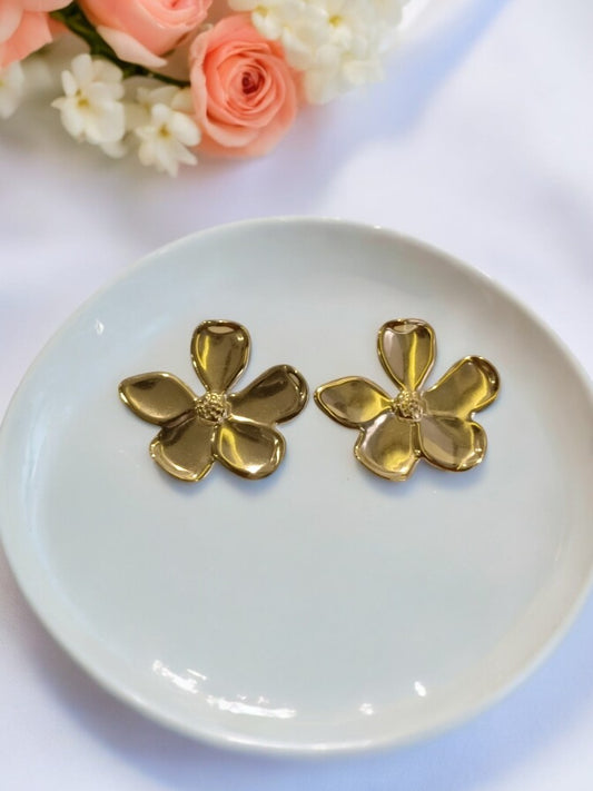 GOLD FLOWER RILEY EARRINGS