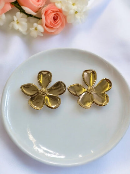 GOLD FLOWER RILEY EARRINGS