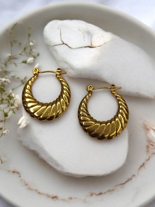 GOLD ROUND FLORENCE EARRINGS