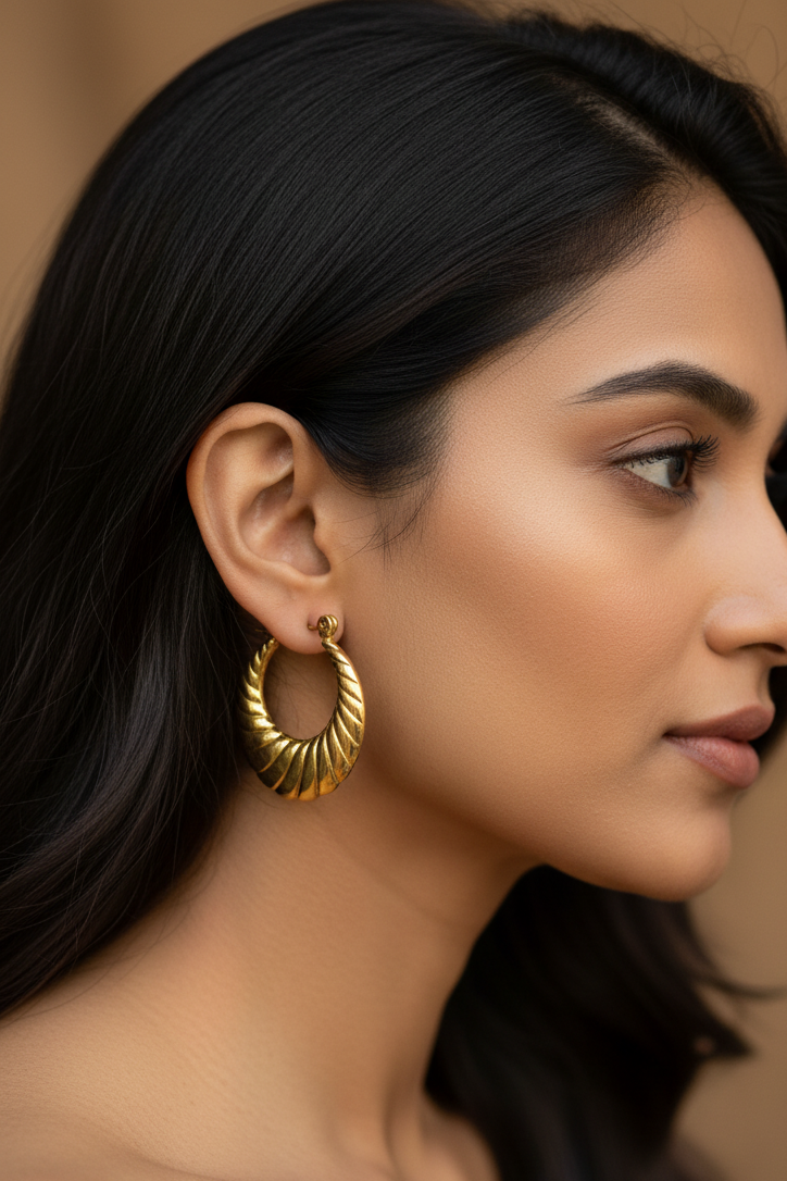 GOLD ROUND FLORENCE EARRINGS