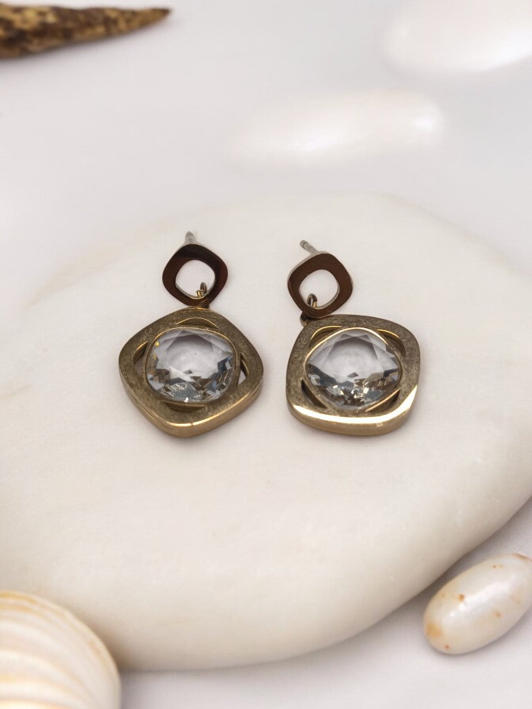 GOLD DIAMOND BELLA EARRINGS