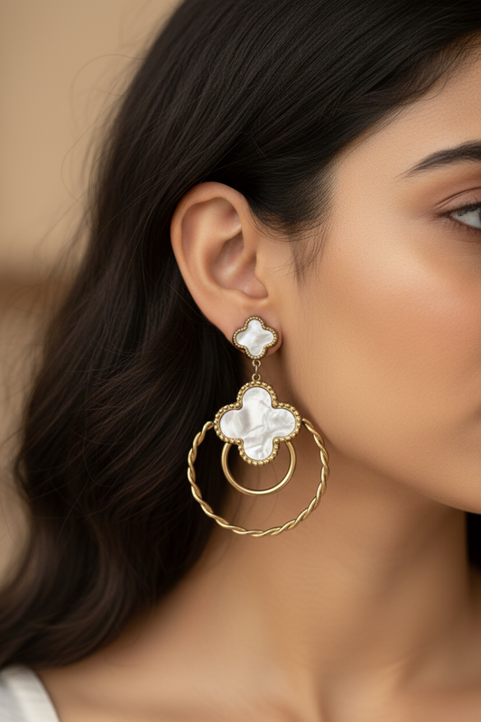 ROSE GOLD WHITE CATALINA  EARRINGS