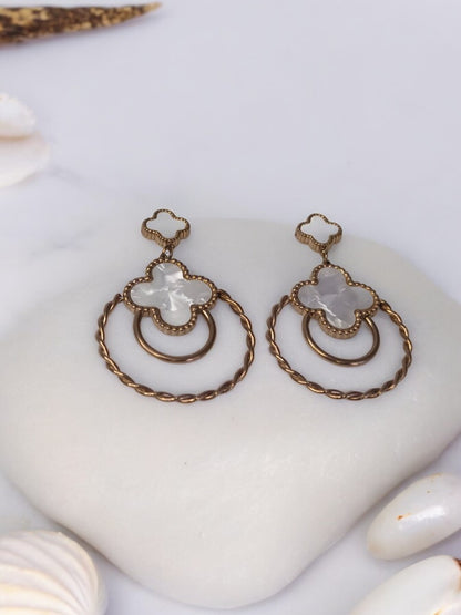 ROSE GOLD WHITE CATALINA  EARRINGS