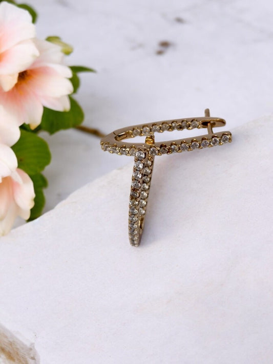 GOLD DIAMOND LINE ASPEN EARRINGS