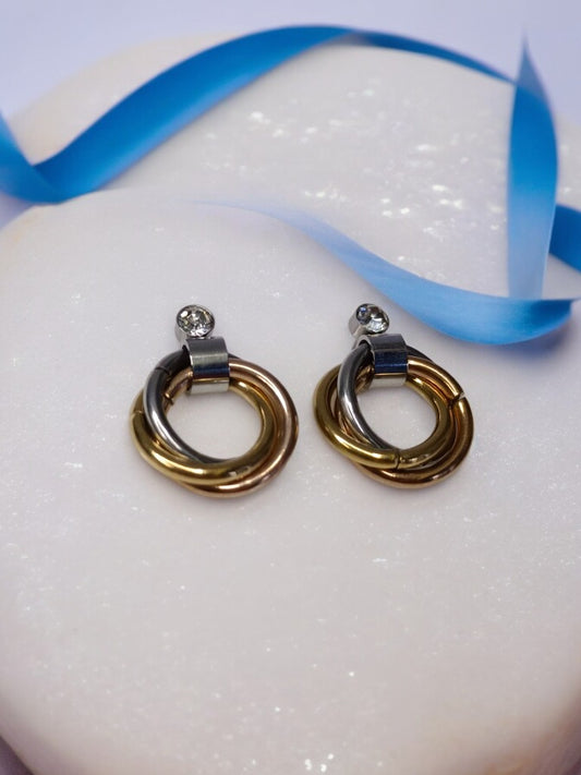 GOLD & SILVER  LAYERED DESTINY EARRINGS