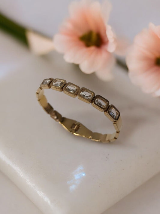 ROSE GOLD RECTANGULAR DIAMOND NERYS BRACELET