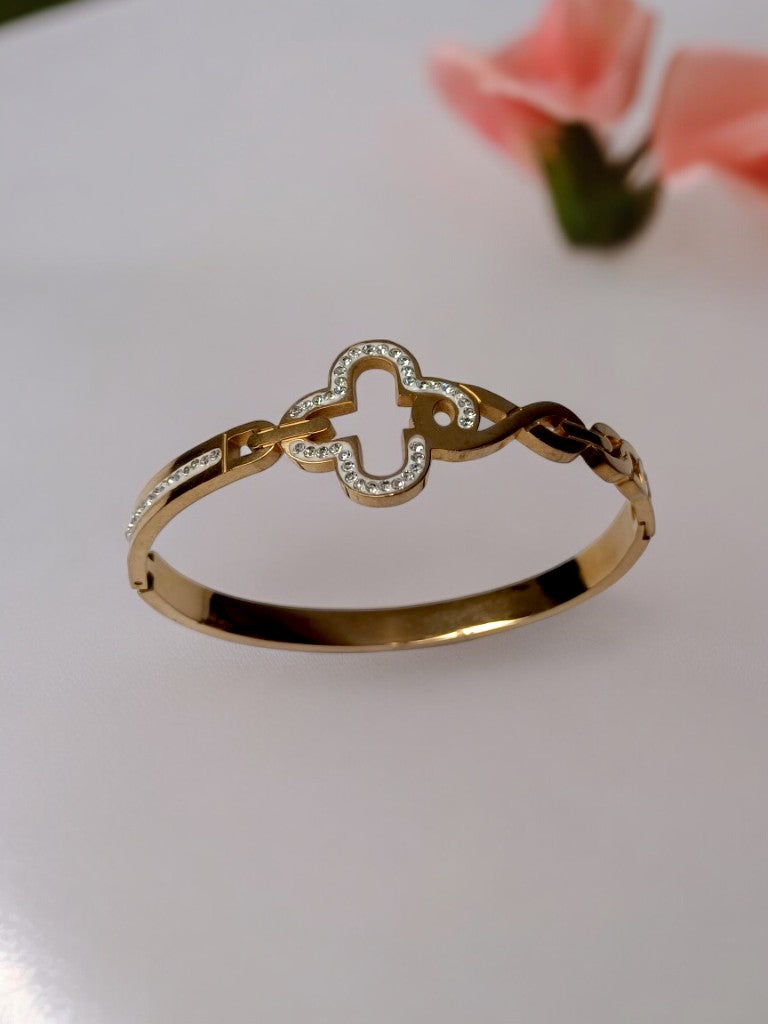 ROSE GOLD SPARKLE CLOVER DOVEI BRACELET