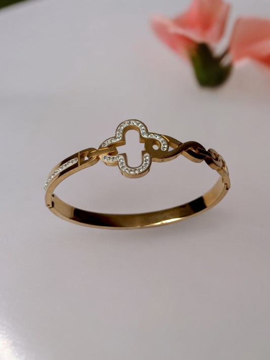 ROSE GOLD SPARKLE CLOVER DOVEI BRACELET