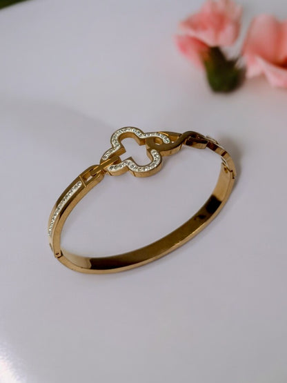 ROSE GOLD SPARKLE CLOVER DOVEI BRACELET
