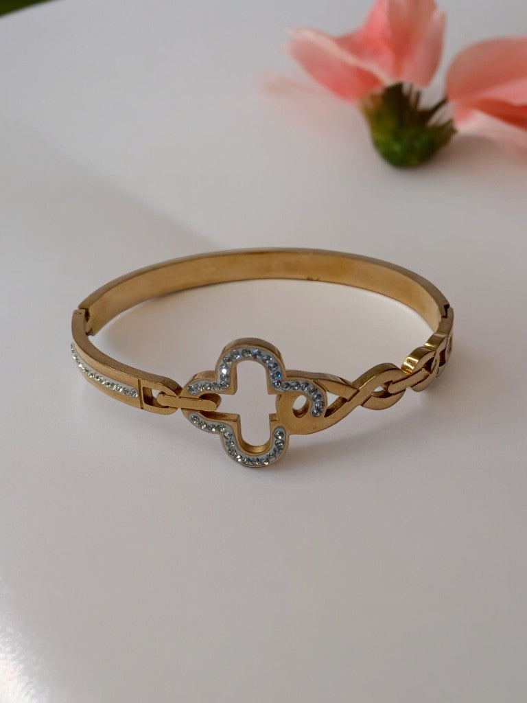 ROSE GOLD SPARKLE CLOVER DOVEI BRACELET